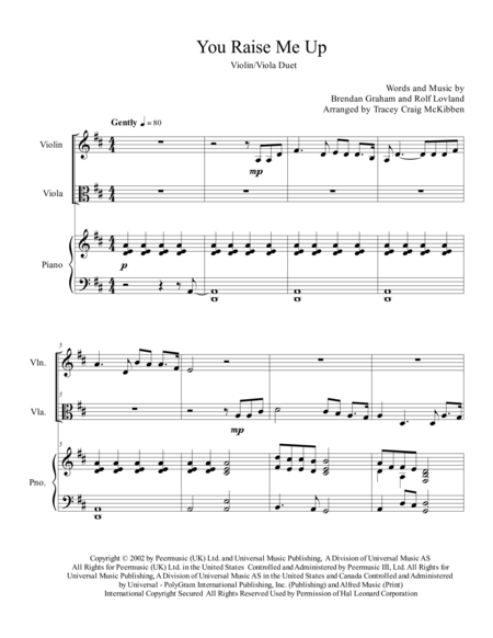 You Raise Me Up For Violin Viola Duet Page 2