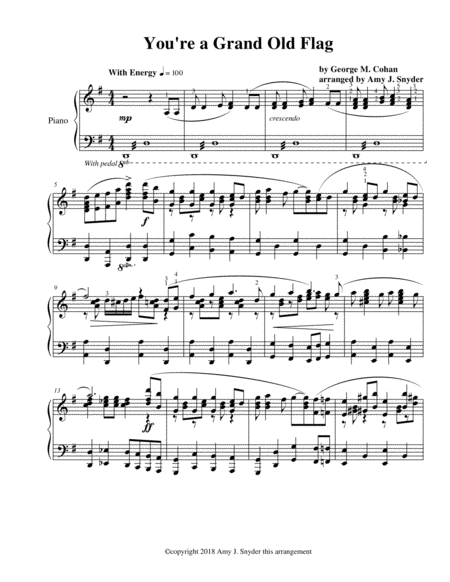 You Re A Grand Old Flag Piano Solo Page 2