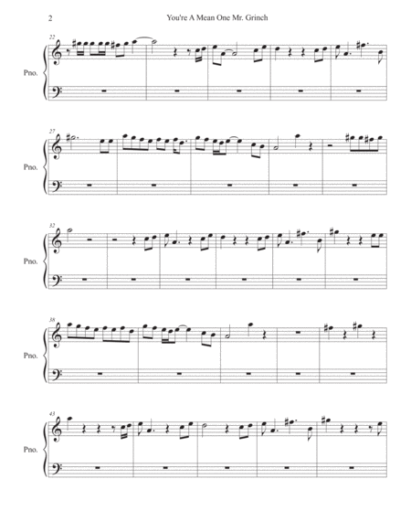 You Re A Mean One Mr Grinch Piano Page 2