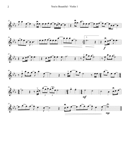 You Re Beautiful String Quartet Page 2