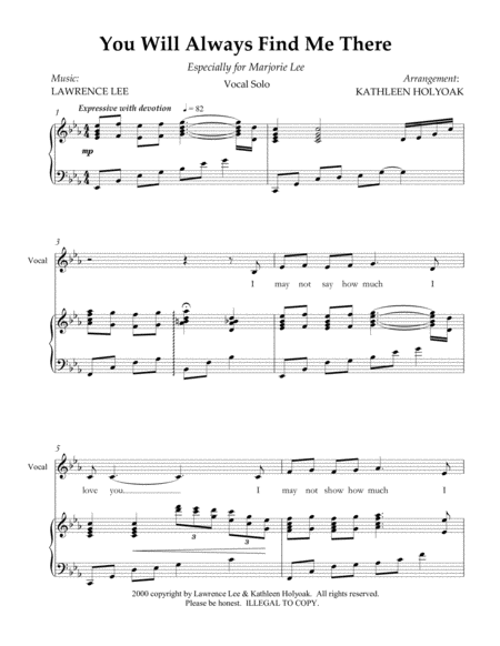 You Will Always Find Me There Vocal Page 2