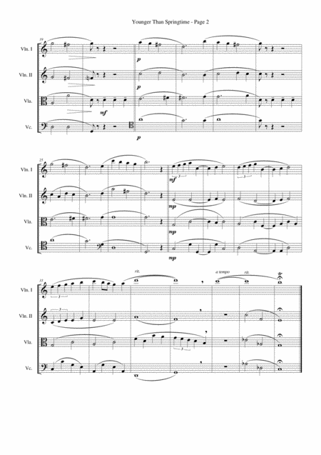 Younger Than Springtime For String Quartet Page 2