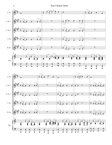 Your Cheatin Heart For Saxophone Quintet Page 2