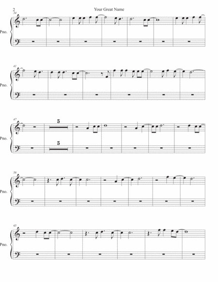 Your Great Name Easy Key Of C Piano Page 2