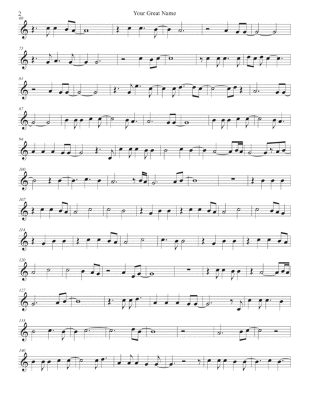 Your Great Name Original Key Trumpet Page 2