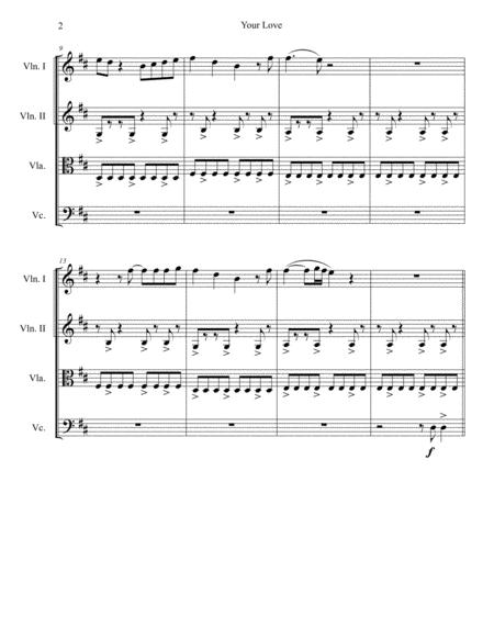 Your Love By The Outfield For String Quartet Page 2
