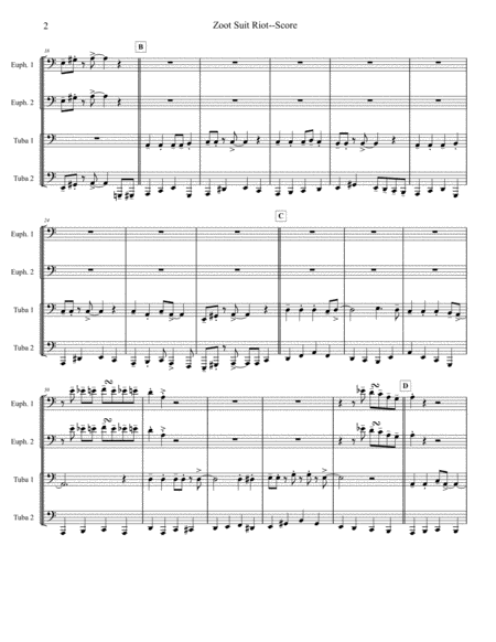 Zoot Suit Riot Tuba Euphonium Quartet Page 2