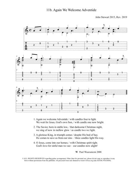 Free Sheet Music 011b Again We Welcome Adventide