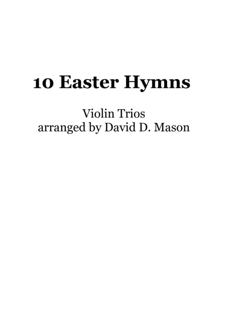 10 Easter Hymns For Violin Trio With Piano Accompaniment Sheet Music