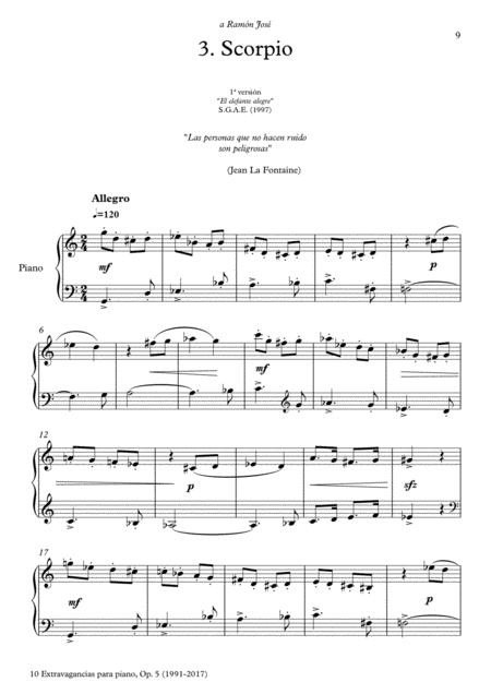 Free Sheet Music 10 Extravagancias Para Piano Op 5 2017 3 Scorpio