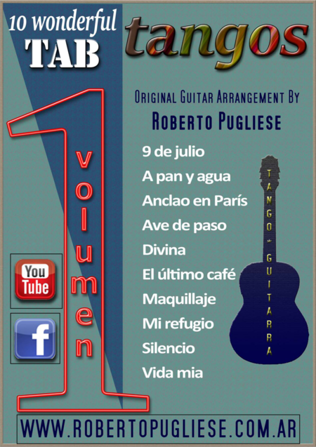 10 Wonderful Tangos In Tab For Classical Guitar By Roberto Pugliese Sheet Music