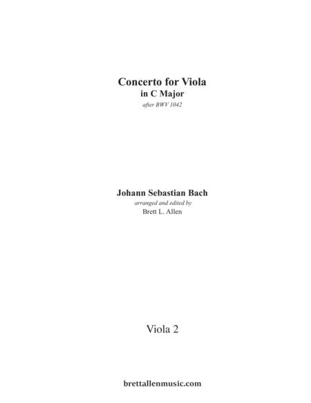 1042e Jsbach Concerto For Viola In C Major Tutti Viola 2 Part Sheet Music