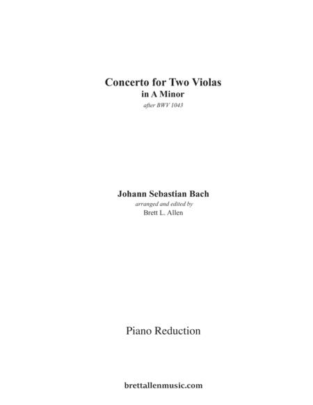 Free Sheet Music 1043b Jsbach Concerto For Two Violas In A Minor Piano Reduction Part