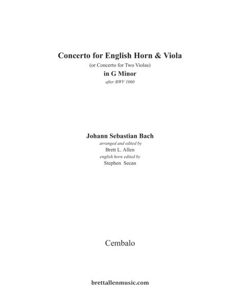 1060i Jsbach Concerto For English Horn And Viola In G Minor Cembalo Part Sheet Music