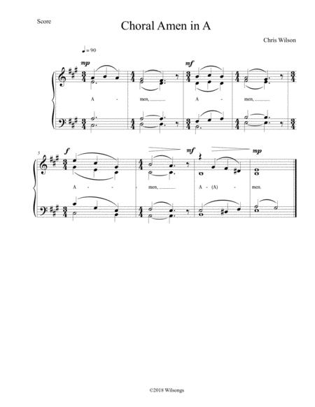 Free Sheet Music 12 Choral Amens