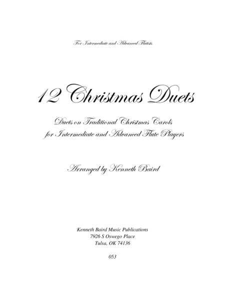 Free Sheet Music 12 Christmas Duets For Flutes