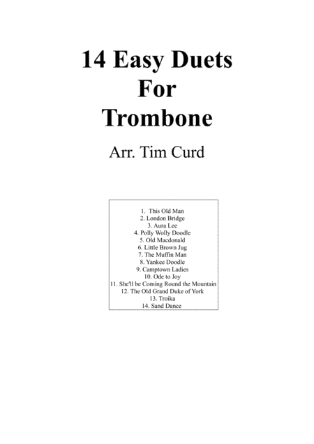 Free Sheet Music 14 Easy Duets For Trombone