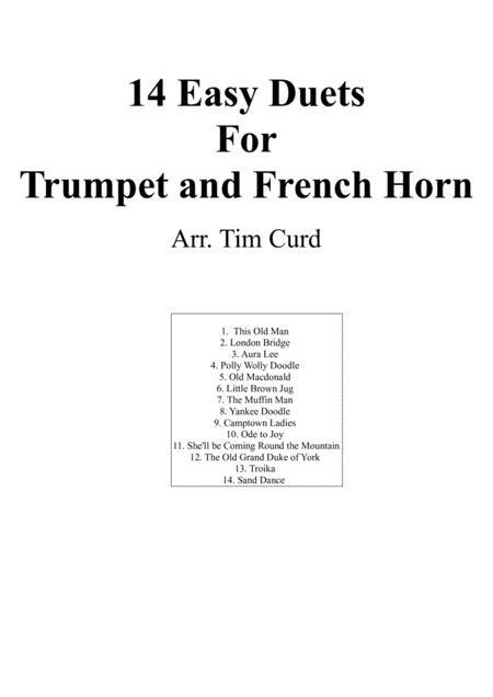 Free Sheet Music 14 Easy Duets For Trumpet And French Horn
