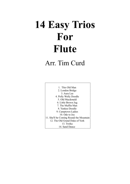 14 Easy Trios For Flute Sheet Music