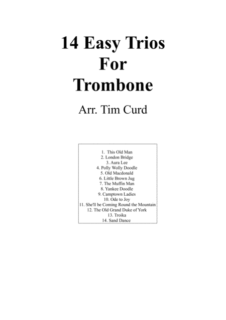 14 Easy Trios For Trombone Sheet Music