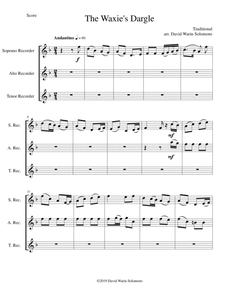 15 Easy Trios For Recorder Trio Soprano Alto Tenor Sheet Music