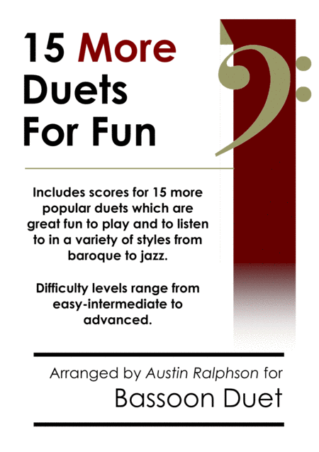 Free Sheet Music 15 More Bassoon Duets For Fun Popular Classics Volume 2 Various Levels