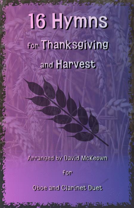 16 Favourite Hymns For Thanksgiving And Harvest For Oboe And Clarinet Duet Sheet Music