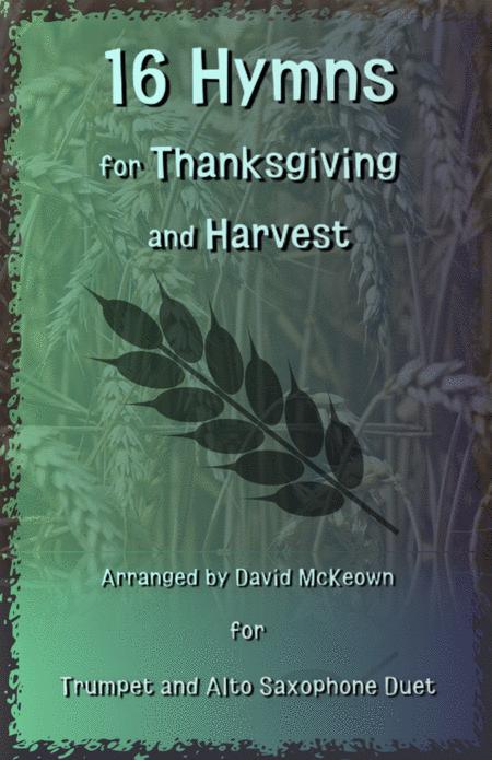 16 Favourite Hymns For Thanksgiving And Harvest For Trumpet And Alto Saxophone Duet Sheet Music