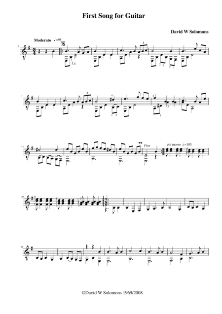 1st Song For Guitar Sheet Music