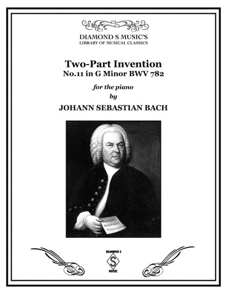 Free Sheet Music 2 Part Invention No 11 In G Minor By Js Bach Bwv 782 For Solo Piano