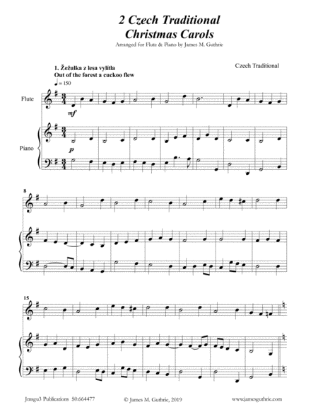 2 Traditional Czech Christmas Carols For Flute Piano Sheet Music