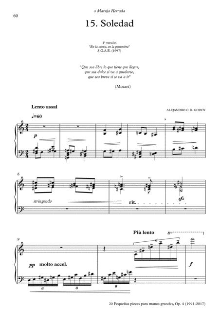 Free Sheet Music 20 Piezas Op 4 2017 No 15 Soledad