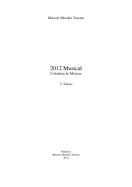 Free Sheet Music 2012 Musical Coletnea De Msicas