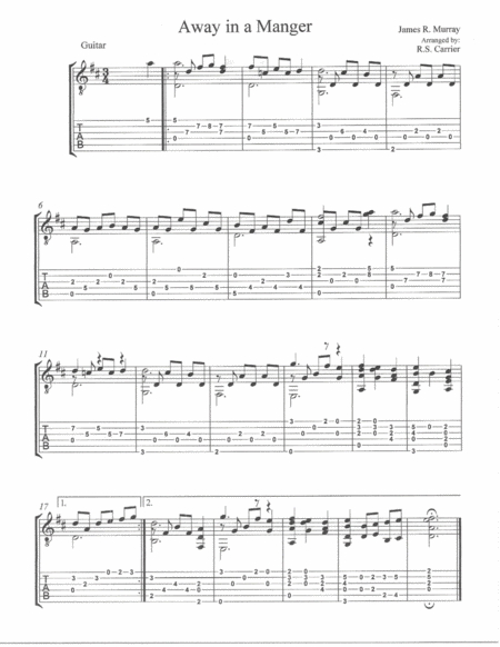 2018 Holiday Contest Entry Away In A Manger Sheet Music