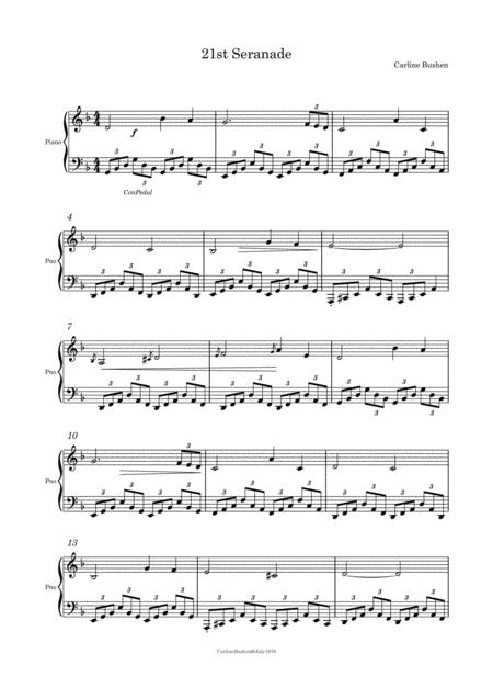 21st Serenade Piano Solo Sheet Music