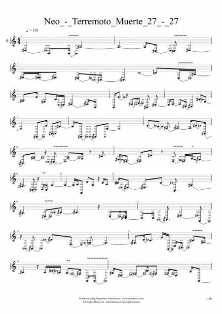 Free Sheet Music 27 Terremoto Muerte