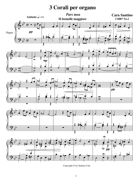 Free Sheet Music 3 Chorales For Organ Cs087