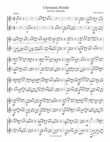 Free Sheet Music 3 Clarinet Duos