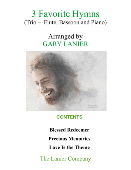 3 Favorite Hymns Trio Flute Bassoon Piano With Score Parts Sheet Music