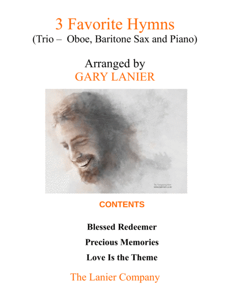 3 Favorite Hymns Trio Oboe Baritone Sax Piano With Score Parts Sheet Music