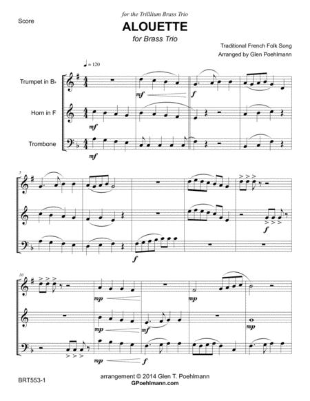 Free Sheet Music 3 French Folk Songs Arranged For Brass Trio Unaccompanied