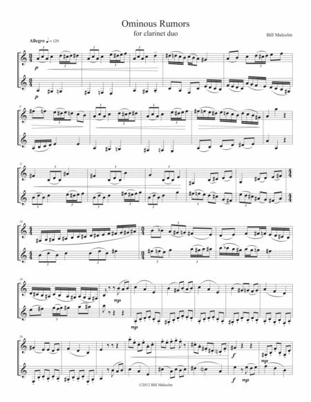 Free Sheet Music 3 Unrelated Clarinet Duos