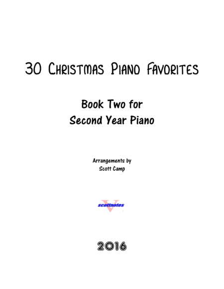 30 Christmas Piano Favorites For Second Year Piano Sheet Music