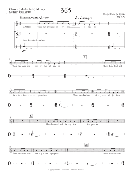 365 Percussion Part Sheet Music