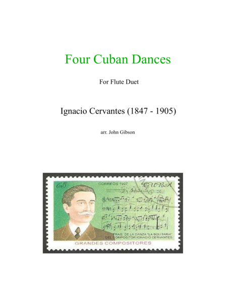 Free Sheet Music 4 Cuban Dances By Cervantes For Flute Duet