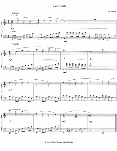 Free Sheet Music 4 Of Hearts