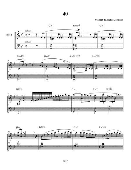 Free Sheet Music 40 Inspired By Mozarts Symphony 40