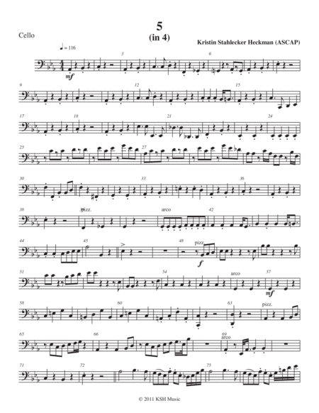 5 In 4 Cello Sheet Music