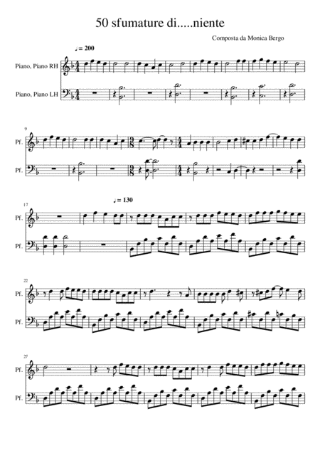 Free Sheet Music 50 Sfumature Di Niente