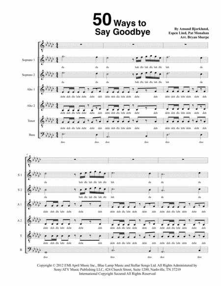 50 Ways To Say Goodbye Sheet Music